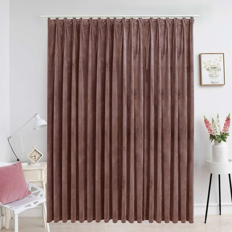 Rideau vidaxl accablant avec des crochets 290x245 cm en velours rose