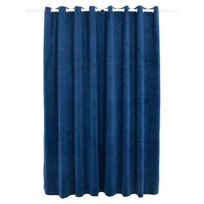 Rideau vidaxl accablant avec des anneaux 290x245 cm en velours bleu