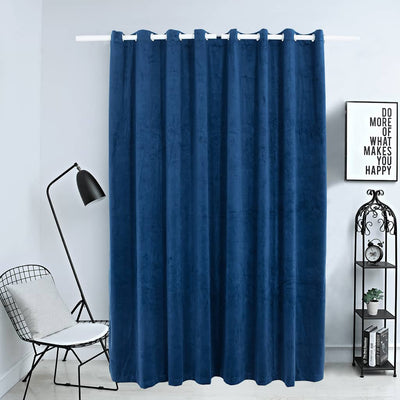 Rideau vidaxl accablant avec des anneaux 290x245 cm en velours bleu