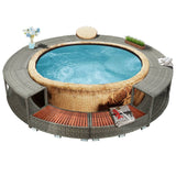 Vidaxl hottub-ombouw poly rattan gris - afbeelding 1
