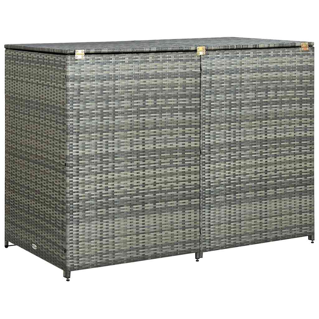Stockage de conteneurs vidaxl double 148x77x111 cm anthracite en rotin poly