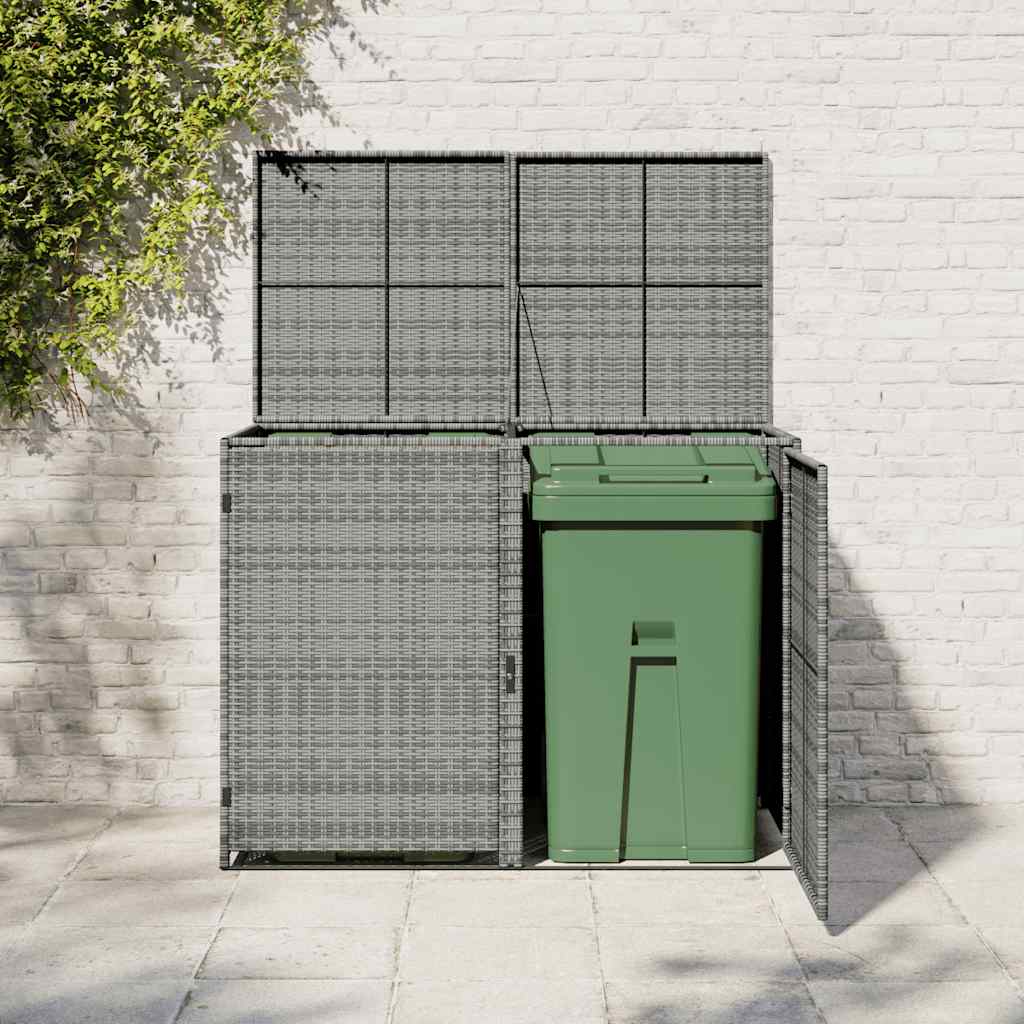 Stockage de conteneurs vidaxl double 148x77x111 cm anthracite en rotin poly