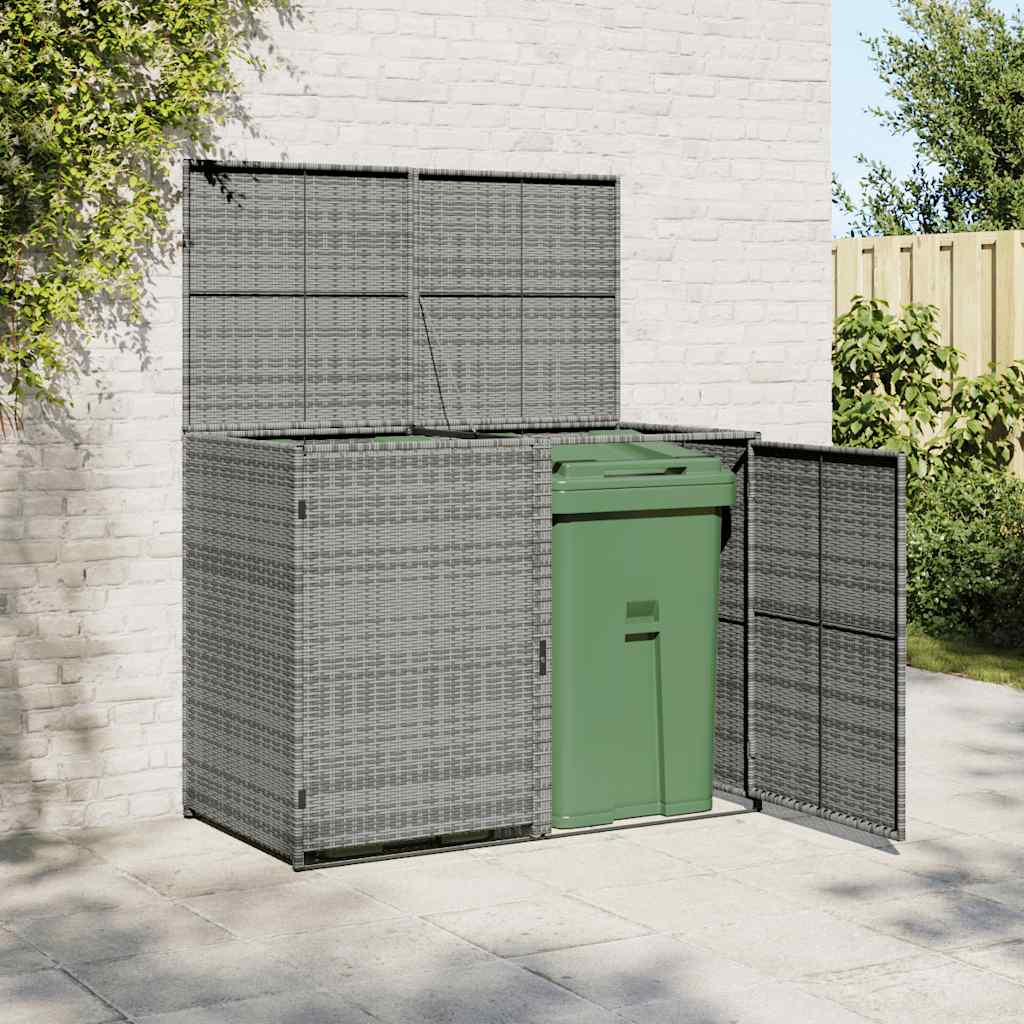 Stockage de conteneurs vidaxl double 148x77x111 cm anthracite en rotin poly