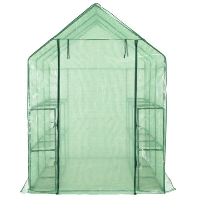 Vidaxl Walk -in Greenhouse avec 12 étagères 143x214x196 cm en acier