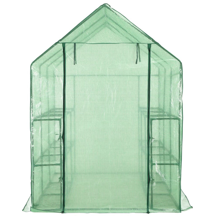 Vidaxl Walk -in Greenhouse avec 12 étagères 143x214x196 cm en acier