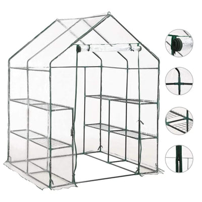 Vidaxl tuinkas avec 8 étagères 143x143x195 cm