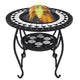 Vidaxl Fire Table Mosaic 68 cm Céramique noir et blanc