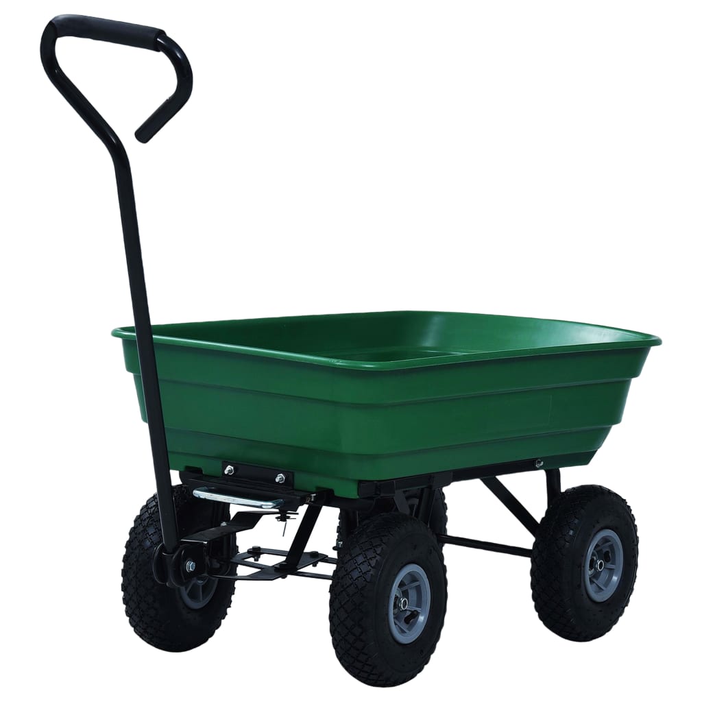 Benne de jardin VidaXL 300 kg 75l vert