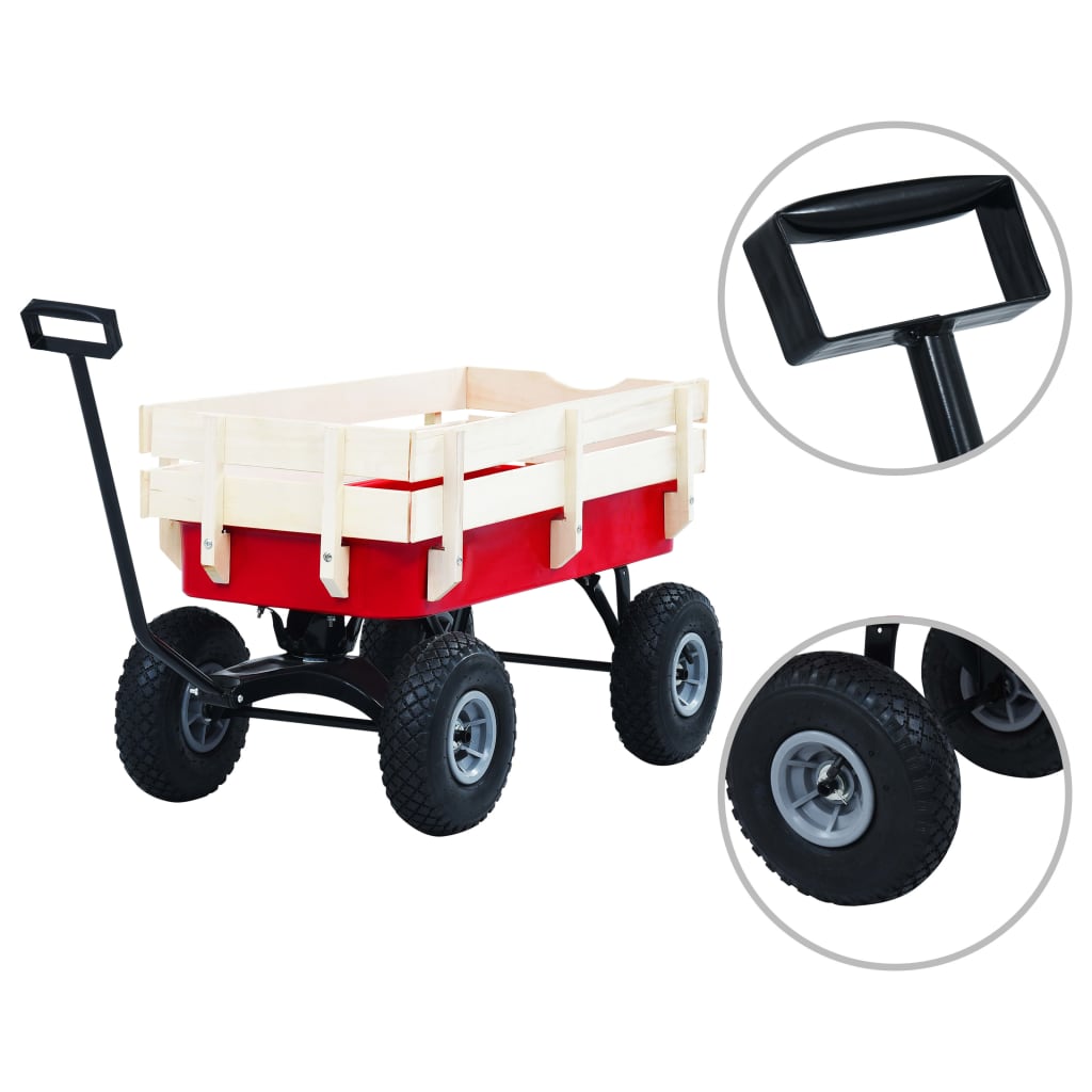Chariot de jardin VidaXL 150 kg rouge