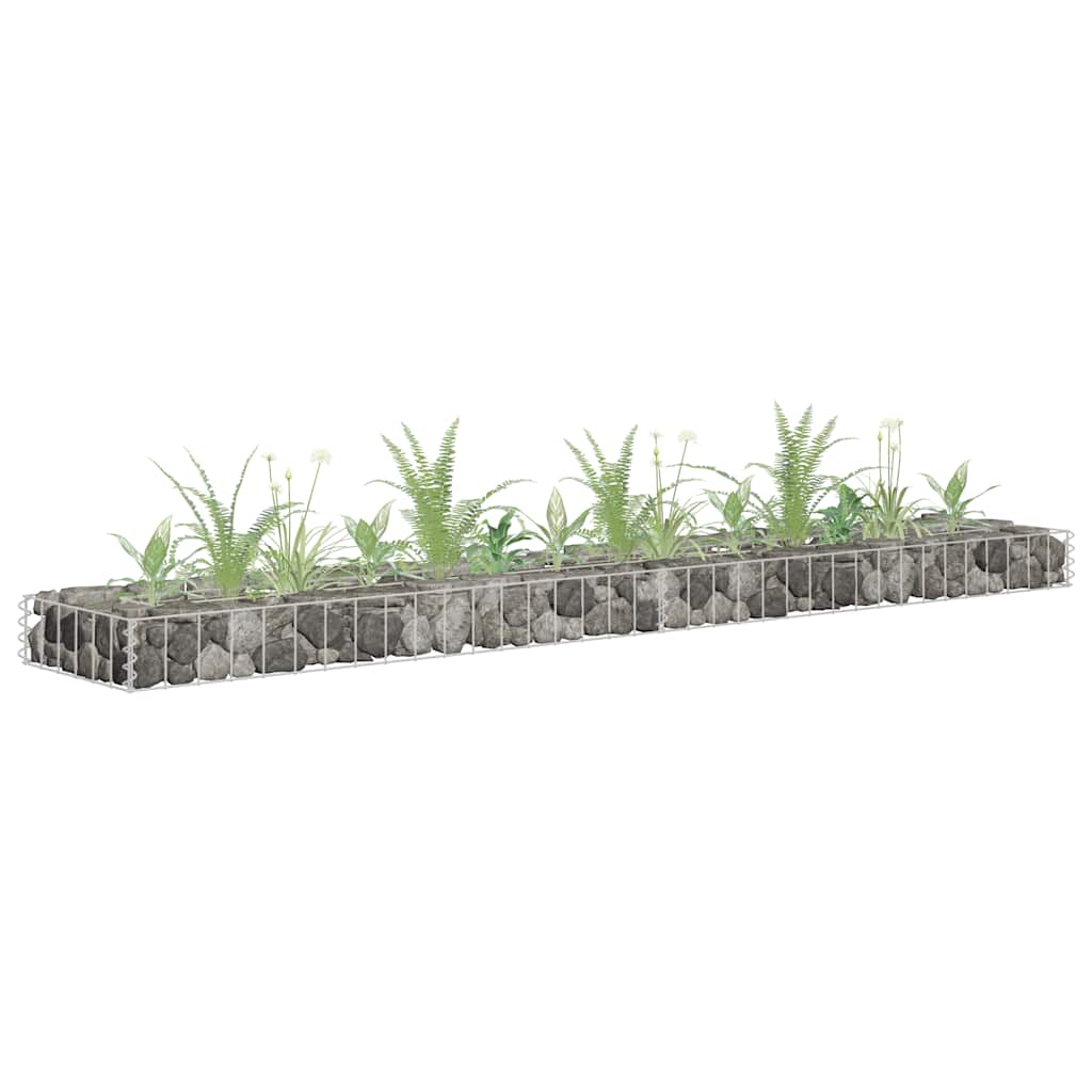 Vidaxl Gabion Planter surélevé 180x30x10 cm en acier galvanisé
