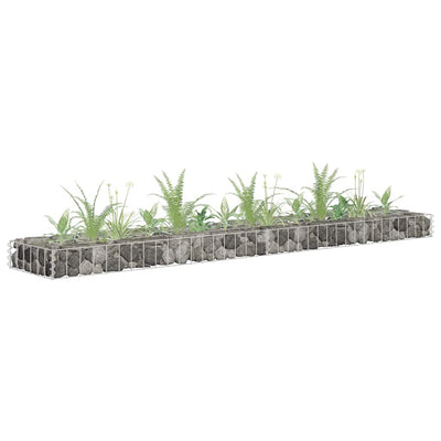 Vidaxl Gabion Planter surélevé 180x30x10 cm en acier galvanisé
