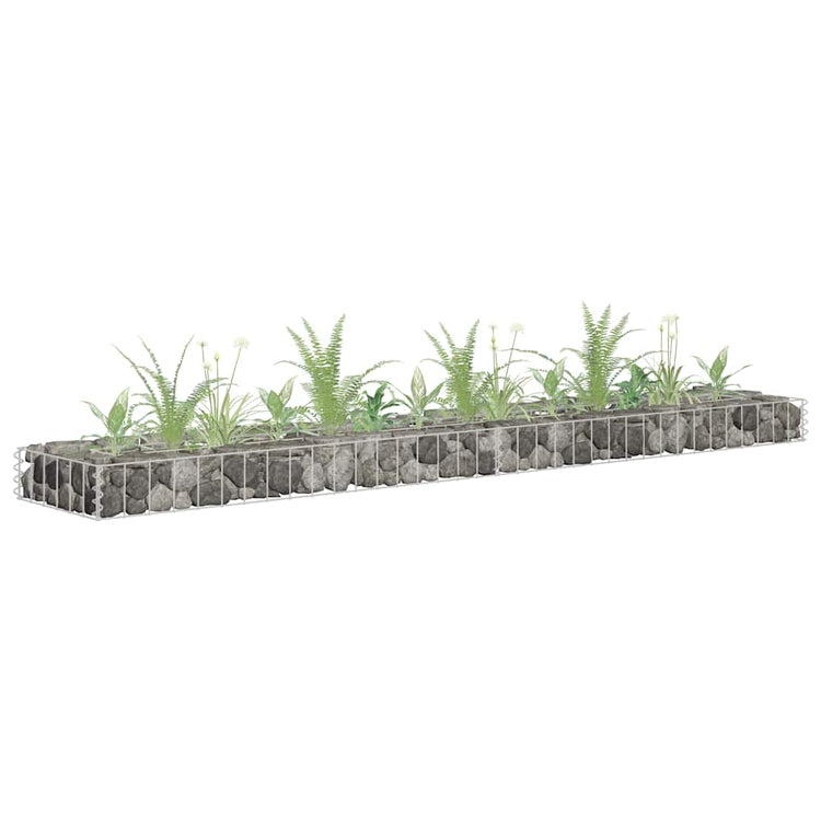 Vidaxl Gabion Planter surélevé 180x30x10 cm en acier galvanisé
