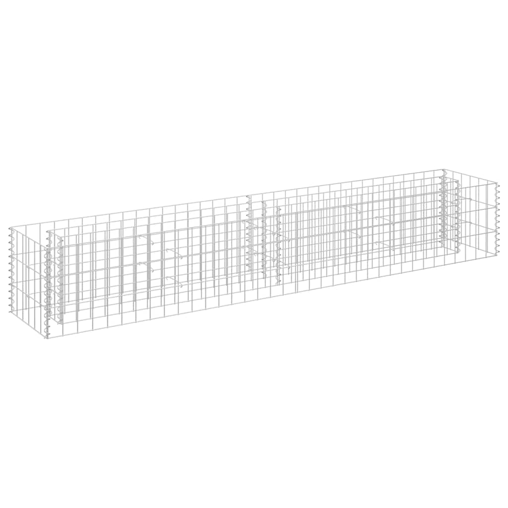 Vidaxl Gabion Planter surélevé 180x30x30 cm en acier galvanisé