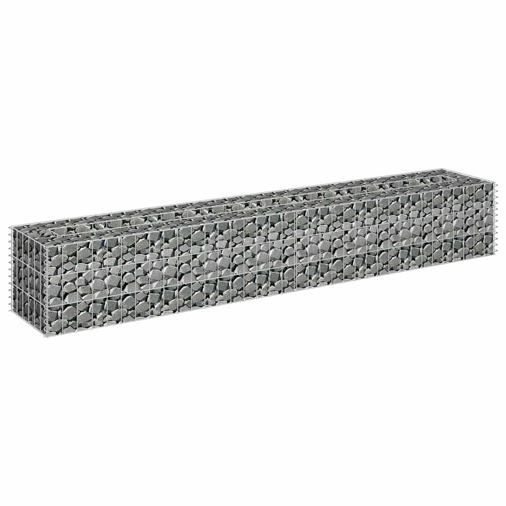 Vidaxl Gabion Planter surélevé 180x30x30 cm en acier galvanisé