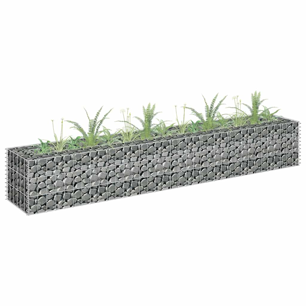 Vidaxl Gabion Planter surélevé 180x30x30 cm en acier galvanisé