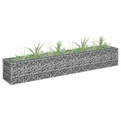 Vidaxl Gabion Planter surélevé 180x30x30 cm en acier galvanisé