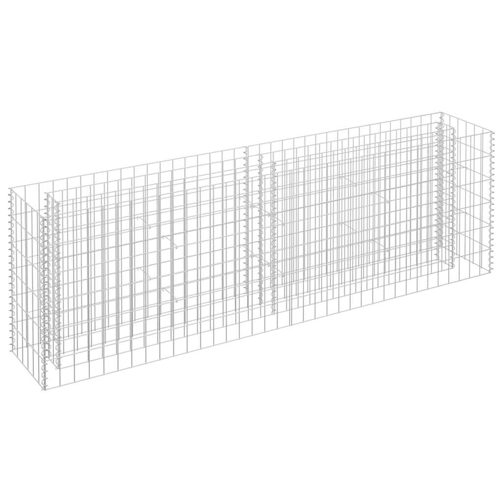 Vidaxl Gabion Planter surélevé 180x30x60 cm en acier galvanisé