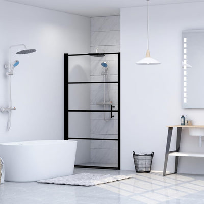 Porte de douche vidaxl 81x195 cm en verre durci noir