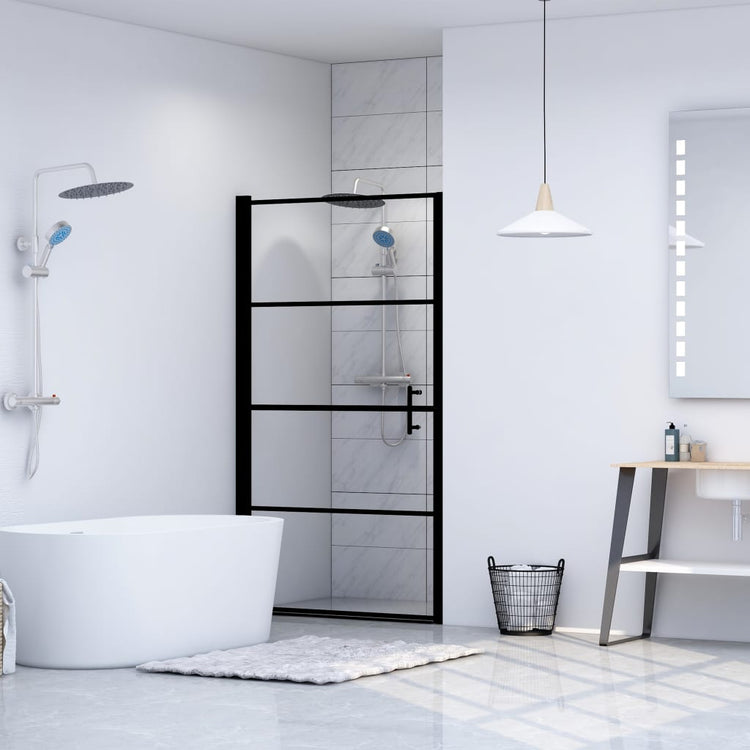 Porte de douche vidaxl 81x195 cm en verre durci noir