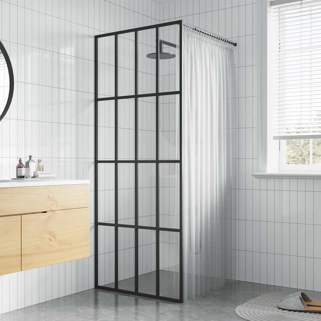 Vidaxl Walk -in Mur de douche 90x195 cm verre trempé transparent