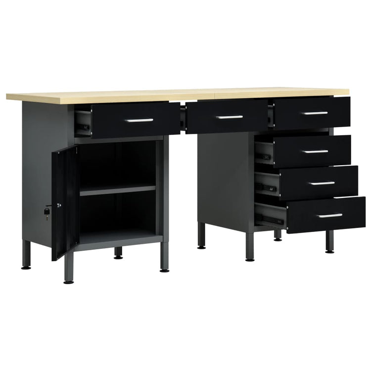 Vidaxl Workbench 160x60x85 cm en acier noir