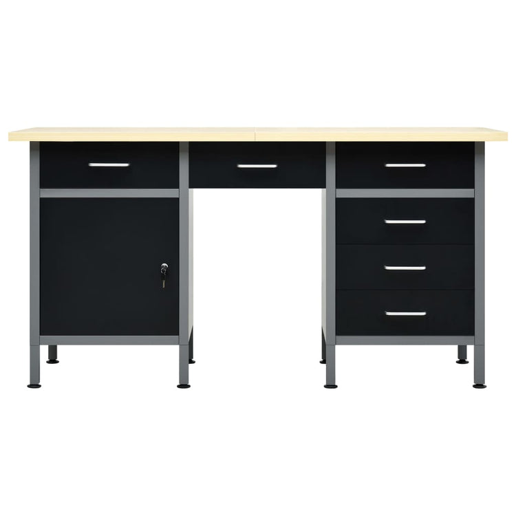 Vidaxl Workbench 160x60x85 cm en acier noir