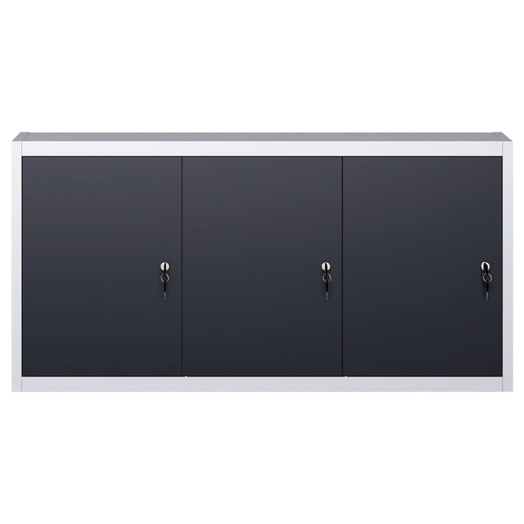 Armoire à outils Vidaxl pour le mur en métal gris et noir