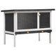 Vidaxl lapin Hutch pour l'extérieur avec 1 étage de gris en bois