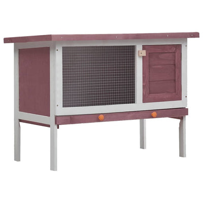 Vidaxl Rabbit Hutch pour l'extérieur avec 1 étage de brun en bois