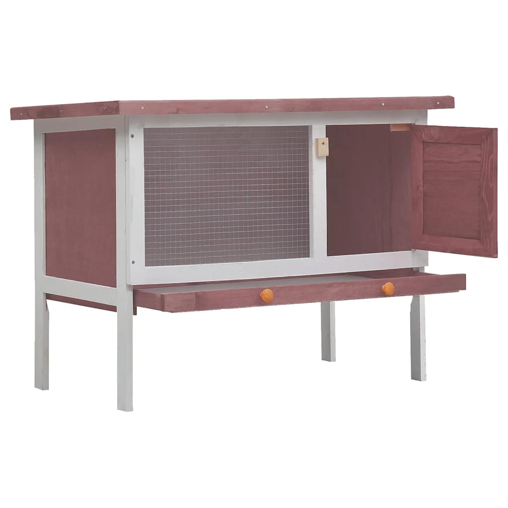 Vidaxl Rabbit Hutch pour l'extérieur avec 1 étage de brun en bois