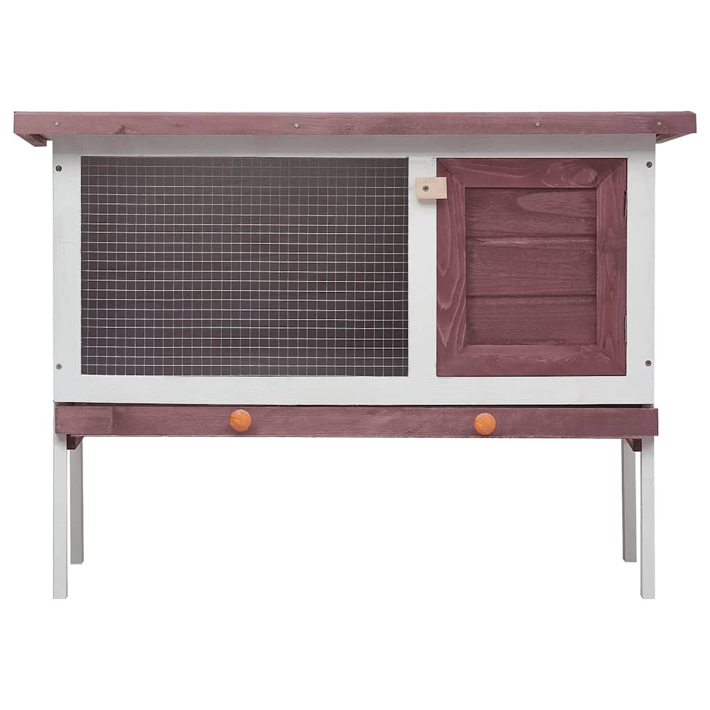 Vidaxl Rabbit Hutch pour l'extérieur avec 1 étage de brun en bois