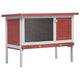 Vidaxl lapin Hutch pour l'extérieur avec 1 étage de bois rouge