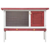 Vidaxl lapin Hutch pour l'extérieur avec 1 étage de bois rouge