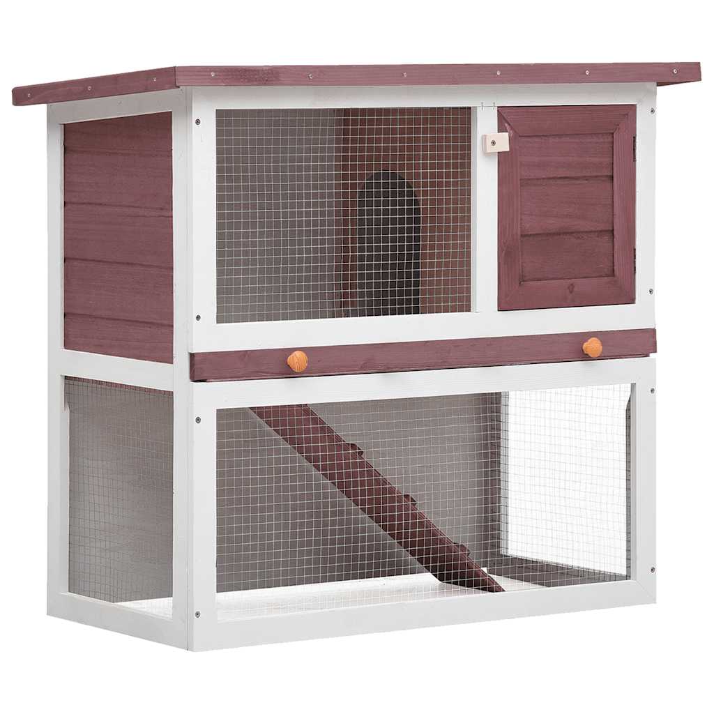 Vidaxl Rabbit Hutch pour l'extérieur avec 1 porte en bois brun