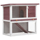 Vidaxl Rabbit Hutch pour l'extérieur avec 1 porte en bois brun