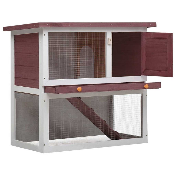 Vidaxl Rabbit Hutch pour l'extérieur avec 1 porte en bois brun