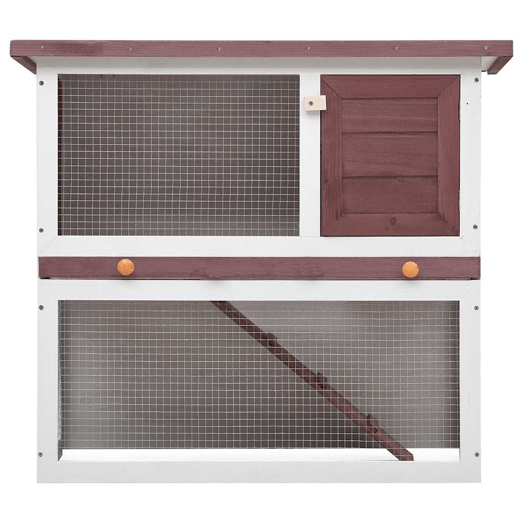 Vidaxl Rabbit Hutch pour l'extérieur avec 1 porte en bois brun