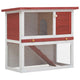 Vidaxl lapin Hutch pour l'extérieur avec 1 porte en bois rouge