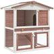 Vidaxl Rabbit Hutch pour l'extérieur avec 3 portes en bois brun en bois