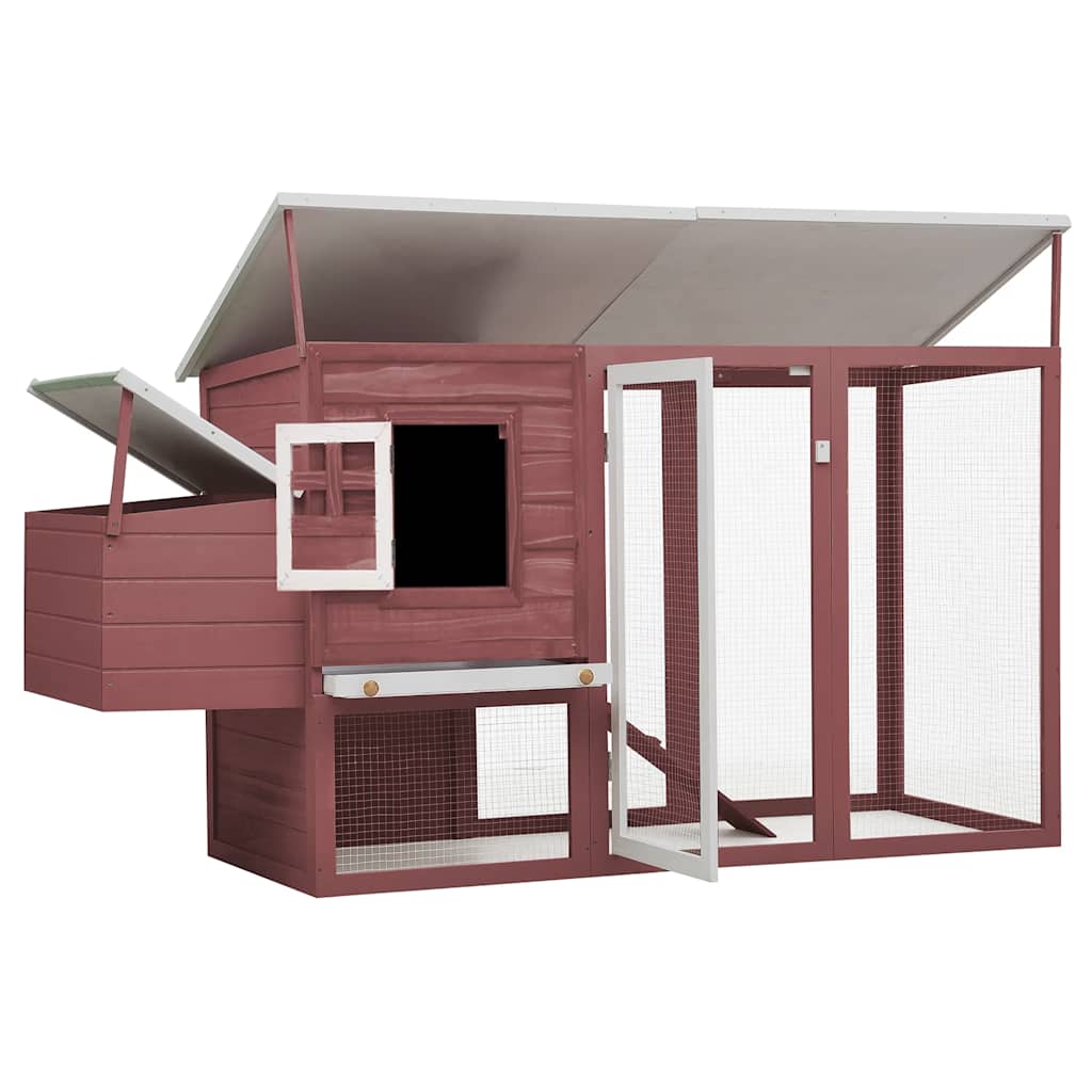 Poulet vidaxl avec loft nocturne marron en bois