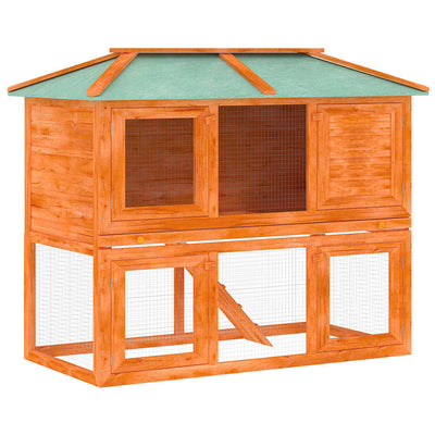 Vidaxl lapin loft deux étages de bois