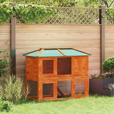 Vidaxl lapin loft deux étages de bois