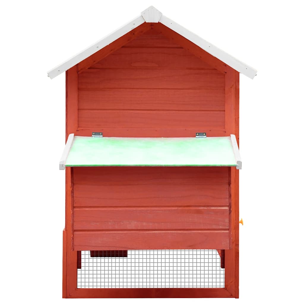 Vidaxl Poulet Coop 170x81x110 cm en pin de pin solide rouge