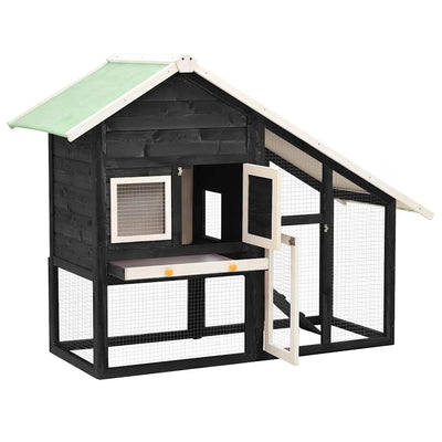 Vidaxl Rabbit Hutch 140x63x120 cm en pin massif et blanc