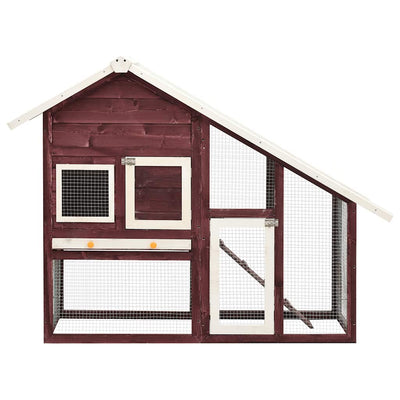 Vidaxl Rabbit Hutch 140x63x120 cm Vurenhout solide mokka et blanc
