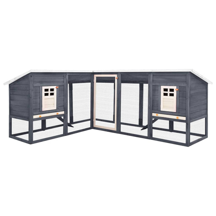 Vidaxl Rabbit Hutch pour l'extérieur avec Ren Solid Vurenhout Gris et blanc