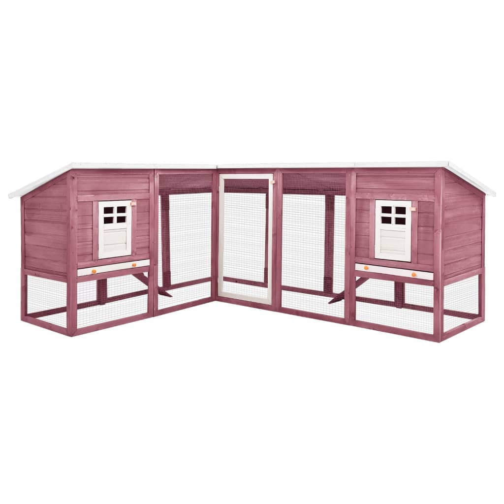 Vidaxl Rabbit Hutch pour dehors avec Ren Solid Vurenhout Mokka et blanc