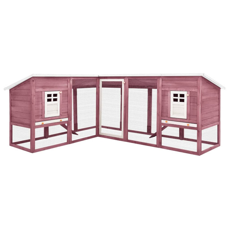 Vidaxl Rabbit Hutch pour dehors avec Ren Solid Vurenhout Mokka et blanc