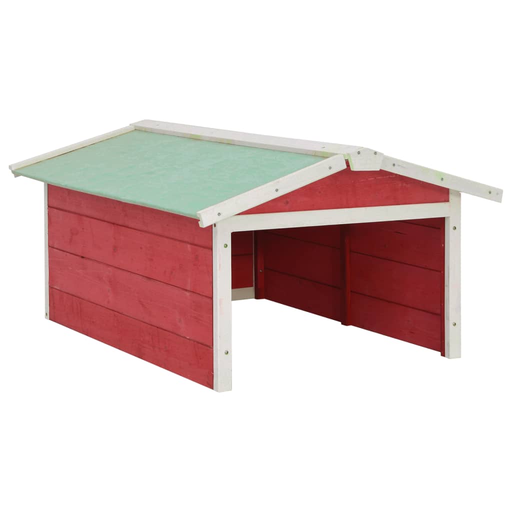 Couverture Vidaxl pour la tondeuse à gazon 72x87x50 cm Vurenhout rouge et blanc