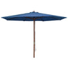 Parasol vidaxl avec poteau en bois 350 cm bleu